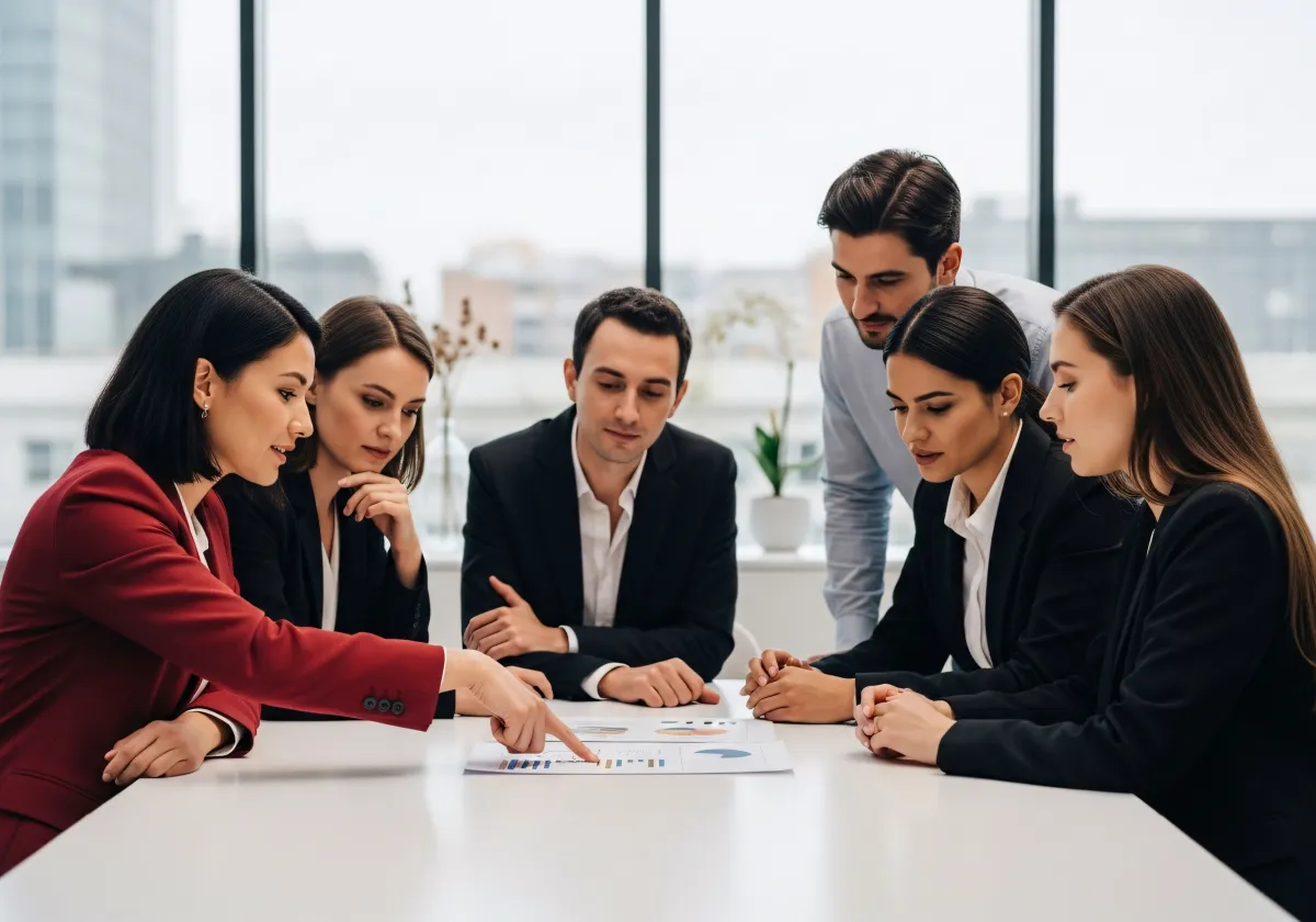 Equipa reunida para consultoria
